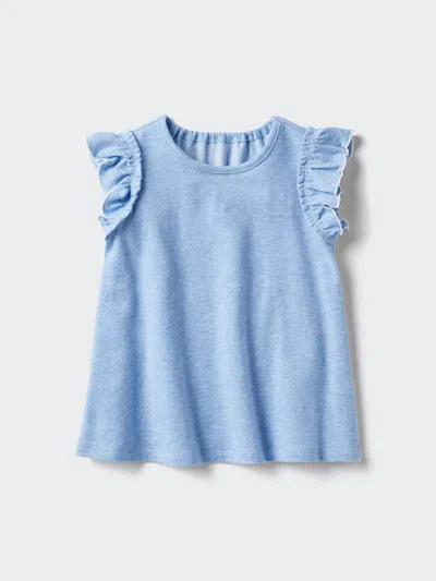 Uniqlo Baby Airism Cotton T-shirt Frilled Blue Age 3  Us