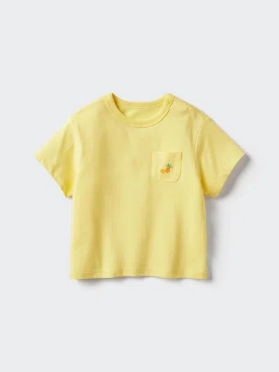 Uniqlo Baby Airism Cotton T-shirt Patch Yellow Age 18-24m  Us