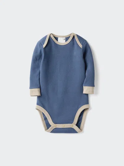 Uniqlo Baby's Babies Newborn Bodysuit Long Sleeve, Blue, 12-18m
