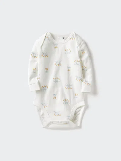 Uniqlo Baby's Babies Newborn Bodysuit Long Sleeve, Off White, 12-18m