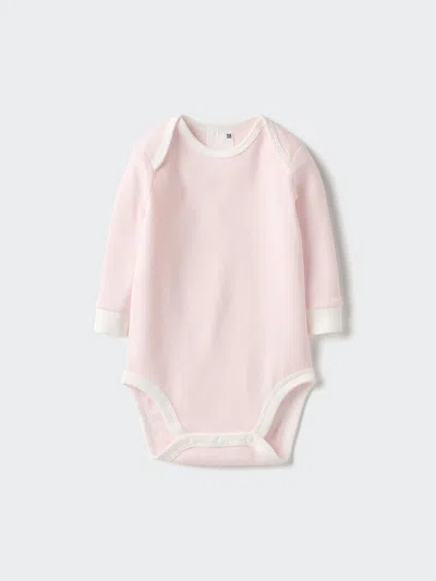 Uniqlo Baby's Babies Newborn Bodysuit Long Sleeve, Pink, 18-24m