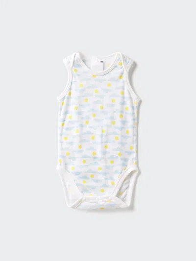 Uniqlo Baby Cotton Mesh Sleeveless Bodysuit Print Blue Age 18-24m  Us In Multi