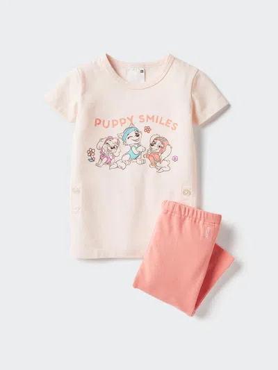 Uniqlo Baby Dry Pajamas Short Sleeve Paw Patrol, Pink, 4y