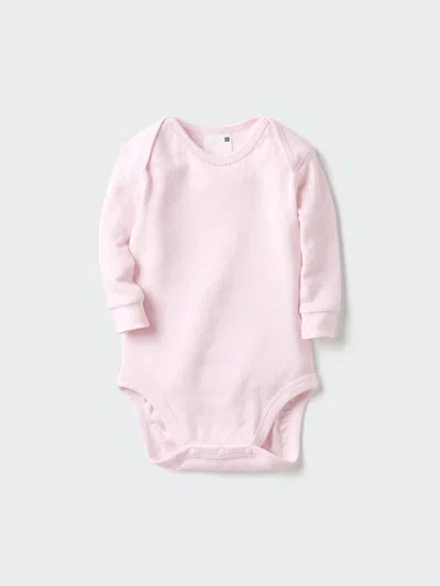 Uniqlo Baby Long Sleeve Bodysuit Pointelle Pink Age 12-18m  Us