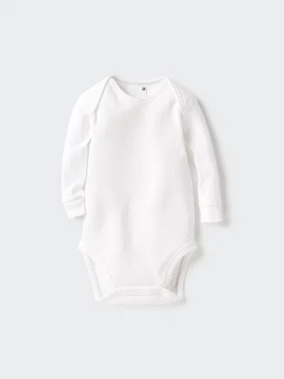 Uniqlo Baby Long Sleeve Bodysuit White Age 18-24m  Us