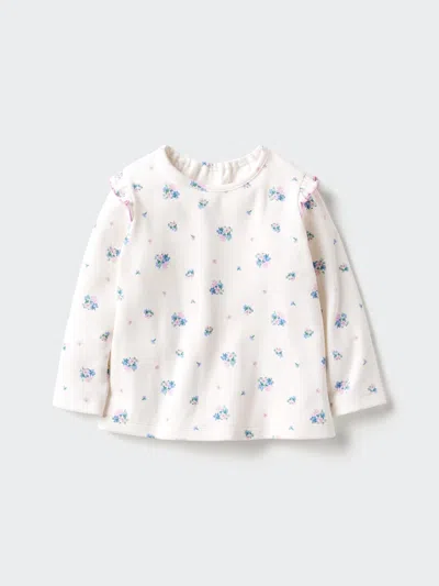 Uniqlo Baby Long Sleeve Crew Neck T-shirt Frilled Printed Off White Age 3  Us In Multi