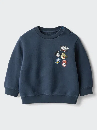 Uniqlo Baby's Mickey & Friends Sweatshirt, Navy, 12-18m In Blue