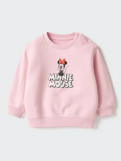 Uniqlo Baby's Mickey & Friends Sweatshirt, Pink, 12-18m