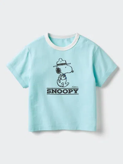 Uniqlo Baby Peanuts Ut Graphic T-shirt, Blue, 18-24m