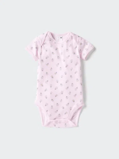 Uniqlo Baby Short Sleeve Bodysuit Printed Pink Age 12-18m  Us In Blue
