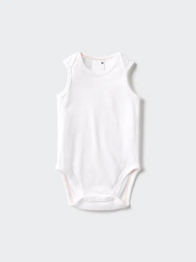 Uniqlo Baby Sleeveless Cotton Mesh Bodysuits White Age 12-18m  Us