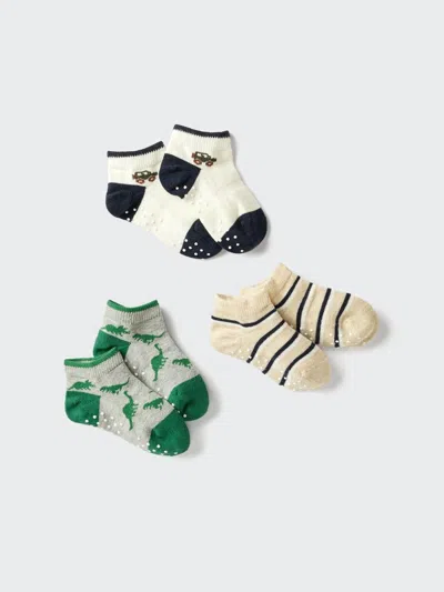 Uniqlo Baby Socks 3 Pairs, Gray, 6-18m In Multi