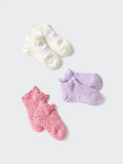Uniqlo Baby Socks 3 Pairs, Purple, 6-18m In Pink