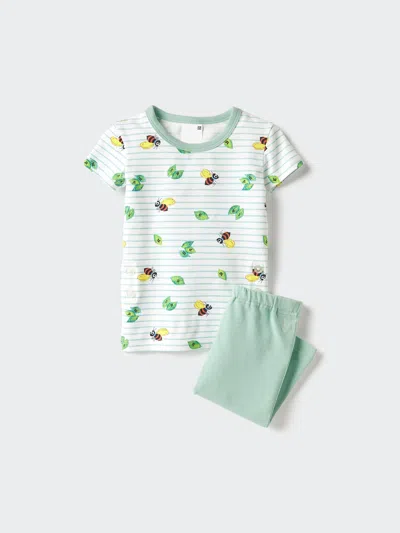 Uniqlo Baby The Picture Book Collection Dry Pajamas Short Sleeve Green Age 3  Us In Multi