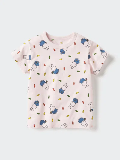 Uniqlo Baby The Picture Book Collection Ut Graphic T-shirt Miffy Pink Age 18-24m  Us In Burgundy