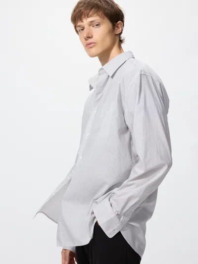 Uniqlo Broadcloth Shirt Regular Collar Checked Off White 3xl  Us In Multi