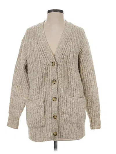 Pre-owned Uniqlo Cardigan Sweater In Tan