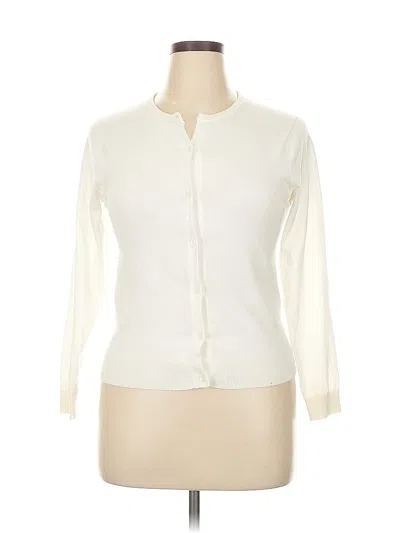 Pre-owned Uniqlo Cardigan Sweater In White