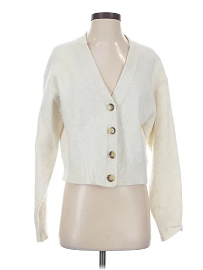 Pre-owned Uniqlo Cardigan Sweater In White