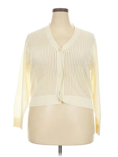 Pre-owned Uniqlo Cardigan Sweater In White