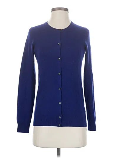 Pre-owned Uniqlo Cashmere Cardigan Sweater In Blue