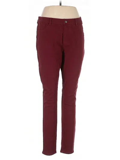 Pre-owned Uniqlo Casual Pants In Burgundy