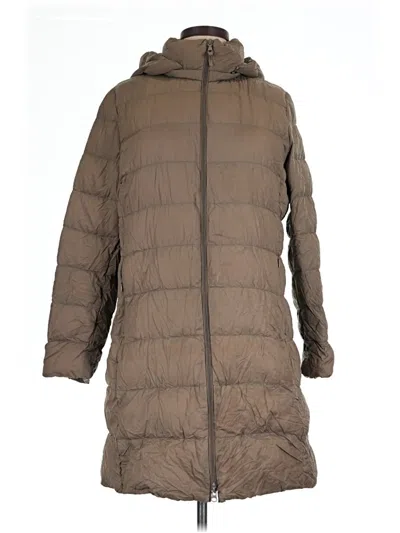 Pre-owned Uniqlo Coat In Brown