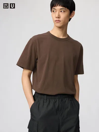 Uniqlo Crew Neck T-shirt Dark Brown 2xl  Us