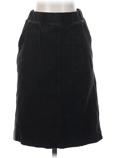 Pre-owned Uniqlo Denim Skirt In Black