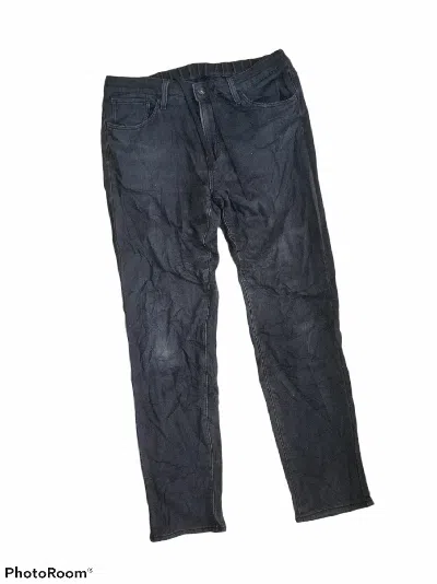 Pre-owned Uniqlo Distressed Stretchable Denim In Black