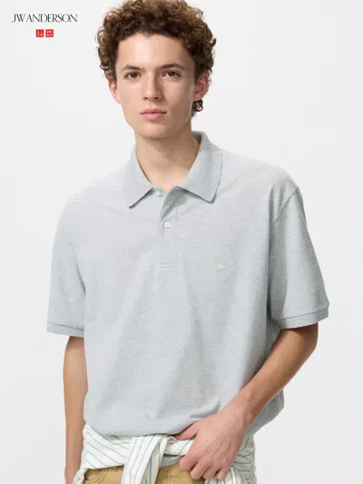Uniqlo Dry Pique Polo Shirt Gray 3xl  Us