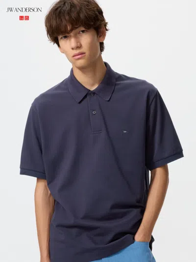 Uniqlo Dry Pique Polo Shirt Navy 3xl  Us In Blue