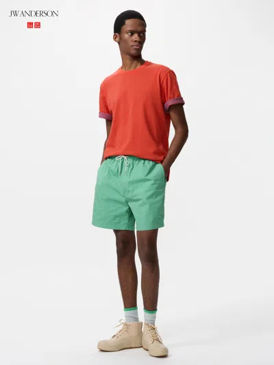Uniqlo Easy Shorts 5.5" Green 2xl  Us In Orange