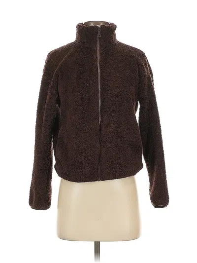 Pre-owned Uniqlo Faux Fur Jacket In Brown