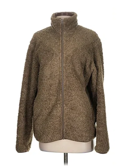 Pre-owned Uniqlo Faux Fur Jacket In Brown