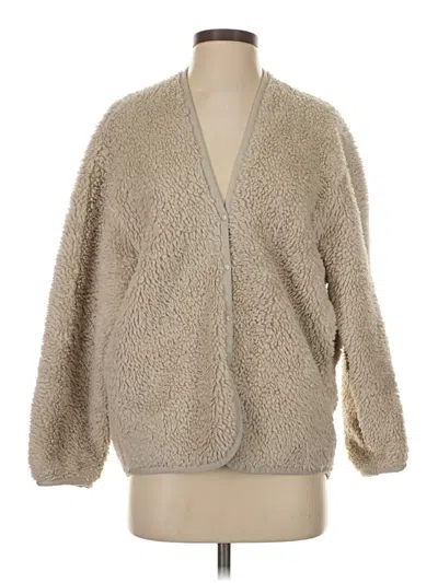 Pre-owned Uniqlo Faux Fur Jacket In Brown