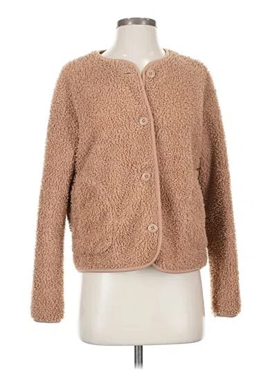 Pre-owned Uniqlo Faux Fur Jacket In Brown