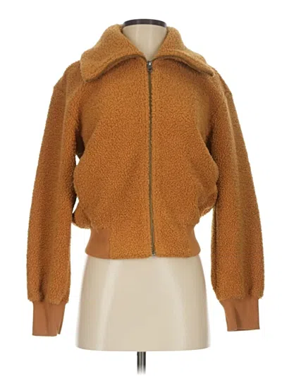 Pre-owned Uniqlo Faux Fur Jacket In Brown