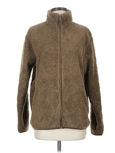 Pre-owned Uniqlo Faux Fur Jacket In Brown