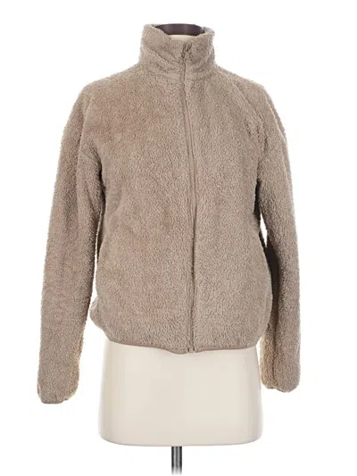 Pre-owned Uniqlo Faux Fur Jacket In Brown
