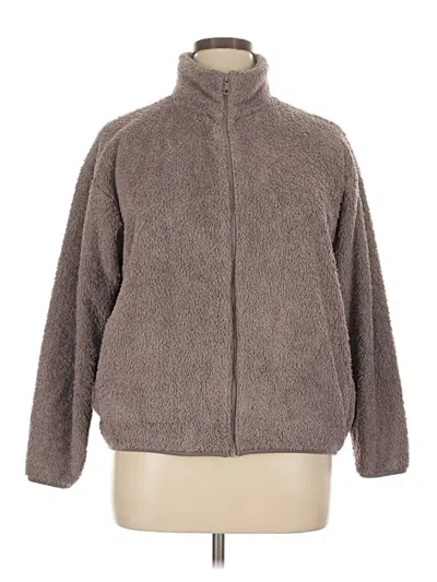 Pre-owned Uniqlo Faux Fur Jacket In Gray