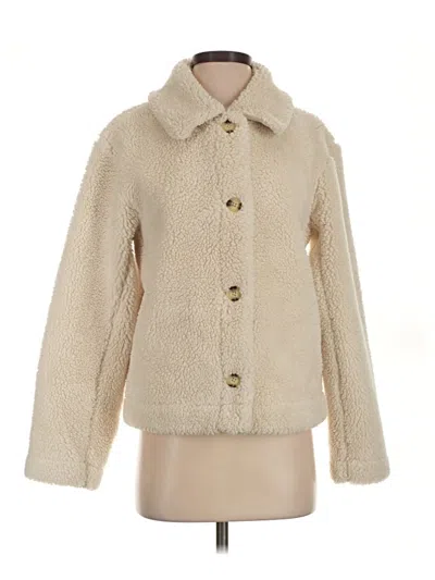 Pre-owned Uniqlo Faux Fur Jacket In Ivory
