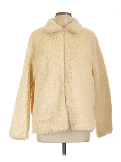 Pre-owned Uniqlo Faux Fur Jacket In Ivory