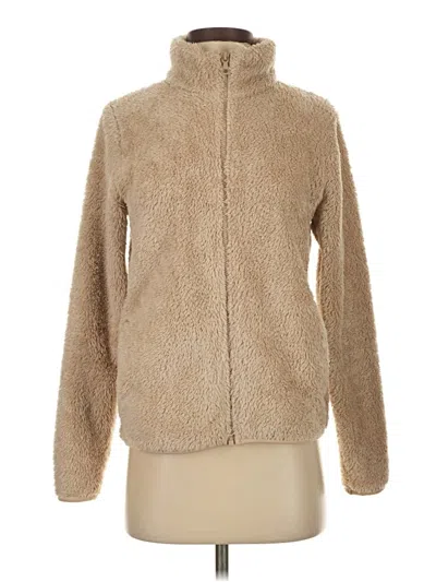 Pre-owned Uniqlo Faux Fur Jacket In Tan