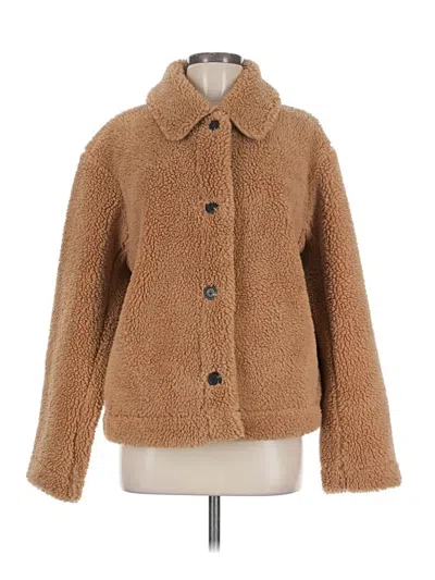 Pre-owned Uniqlo Faux Fur Jacket In Tan