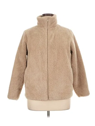 Pre-owned Uniqlo Faux Fur Jacket In Tan