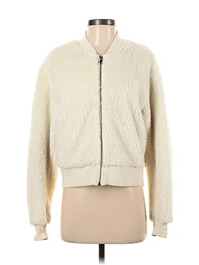 Pre-owned Uniqlo Faux Fur Jacket In White