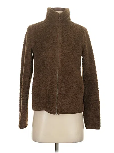 Pre-owned Uniqlo Fleece Jacket In Brown