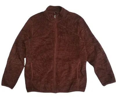 Pre-owned Uniqlo Fleece Zipper Jacket In Brown