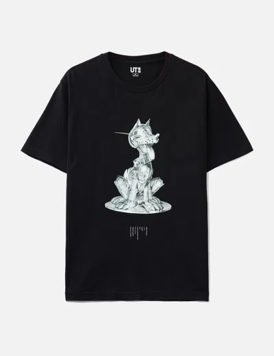 Uniqlo Hajime Sorayama "metal Dog" T-shirt In Black